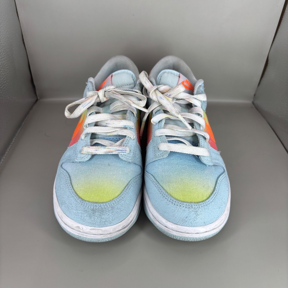 Nike Dunk Low Sun-Bleached Rainbow Blue Orange‎ Multi Color HF4797-474 Mens 7Y - Picture 2 of 7